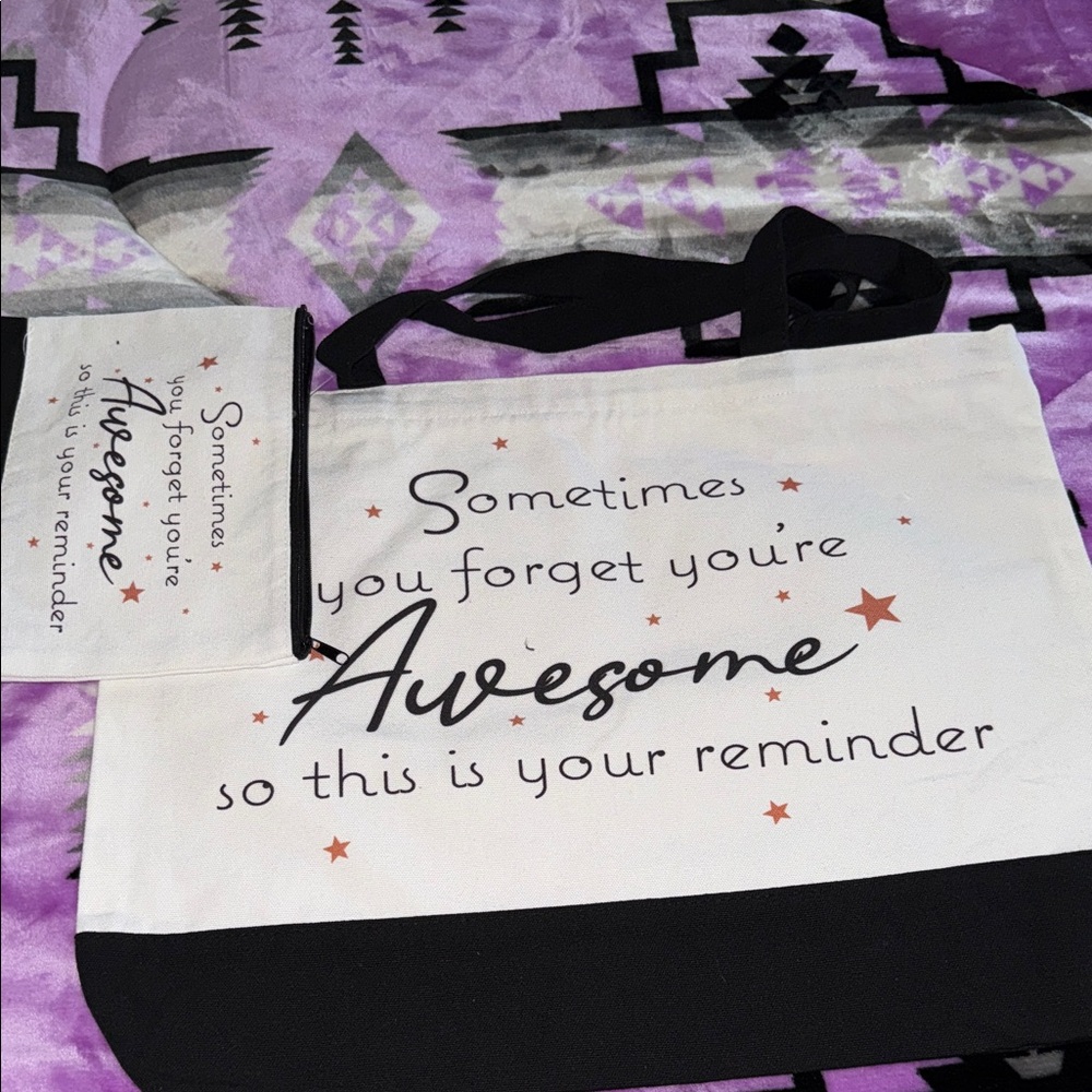 ✨Inspirational Black and White Tote Bag